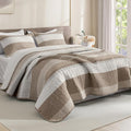 Litanika Quilt King Size Hazel, Stripe Patchwork Summer Bedspread Coverlet 3 by Litanika