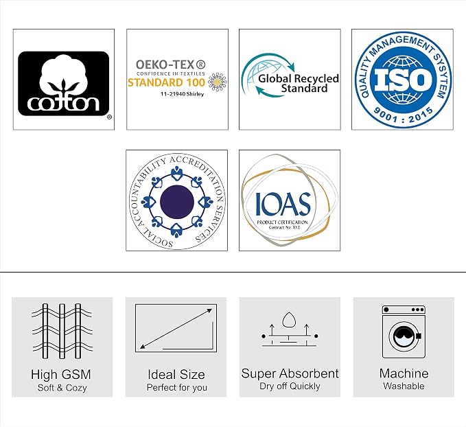 COTTON CRAFT Waffle 6 Piece Towel Set - Image 9