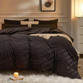 JELLYMONI Black Duvet Cover Twin Size, Soft Breathable Seersucker Duvet Cover by JELLYMONI