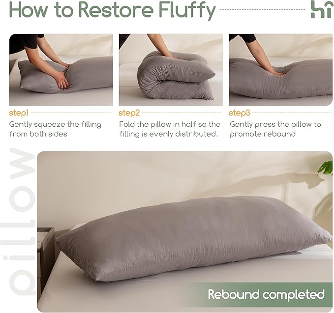 HIGOGOGO Memory Foam Body Pillow, Thickened Large Long Bed Pillow - Image 7