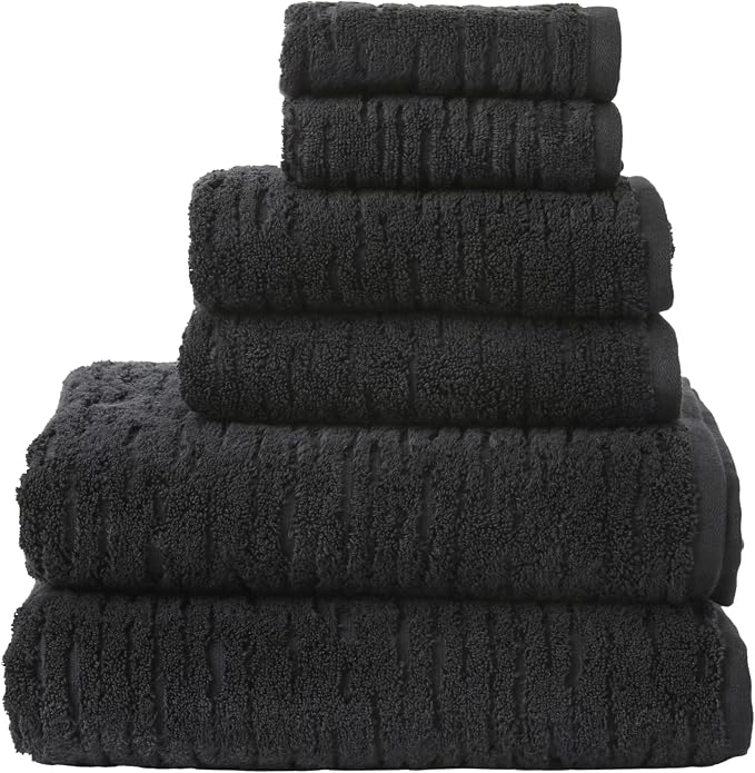 SKL Home CloudSoft 100% Cotton Luxury 6-Piece Towel Set, 600 GSM, Ultra Plush & by SKLHomebySaturdayKnightLtd