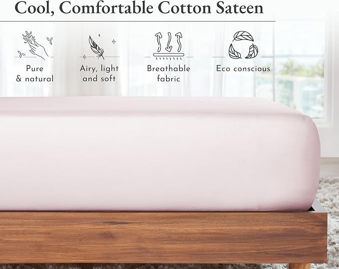 California Design Den Natural 100% Cotton Full Size Fitted Sheet Only - Image 6