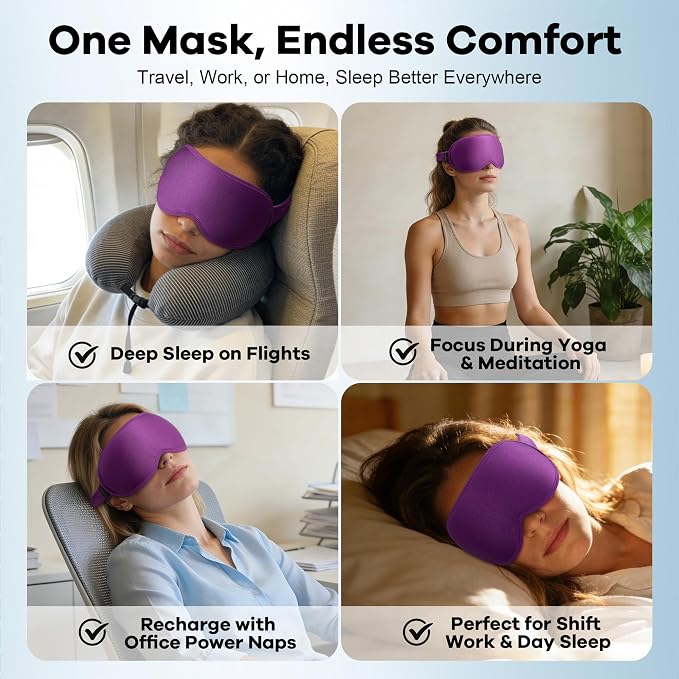Blackout Eye Mask for Deep Sleep, 3D Weighted Sleep Mask for Women, Zero - Image 7