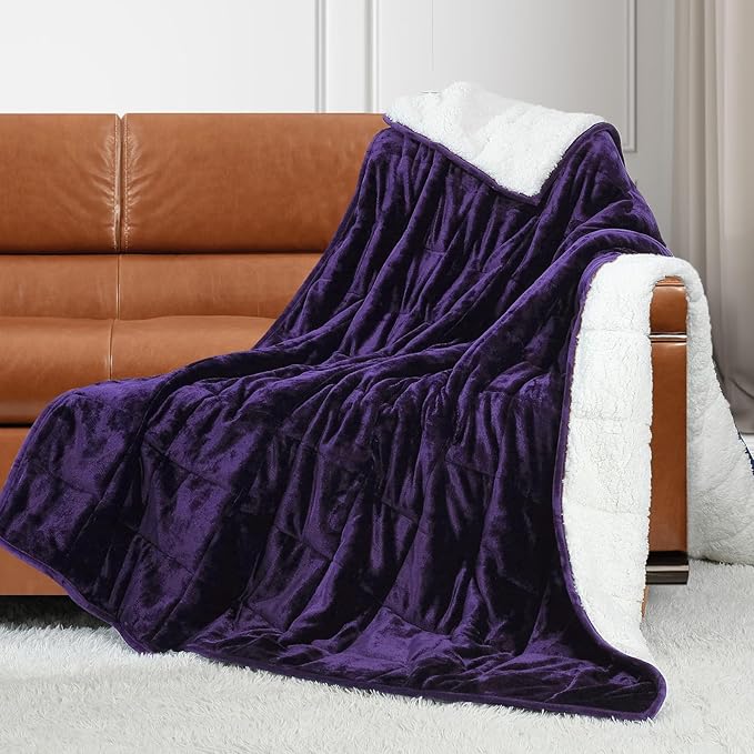 Alomidds Weighted Blanket Twin Size 20lbs 48x72 inches, Sherpa Weighted Blankets by Alomidds