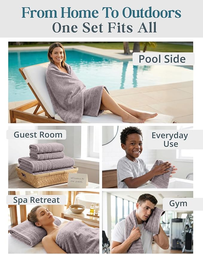 Casa Platino 100% Ringspun Cotton Bath Towel Set - Image 6