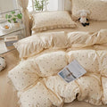 mixinni Floral Duvet Cover Set Queen Size – 100% Cotton 3-Piece Bedding Set by mixinni