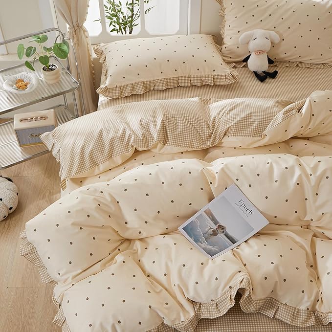 mixinni Floral Duvet Cover Set King Size – 100% Cotton 3-Piece Bedding Set by mixinni