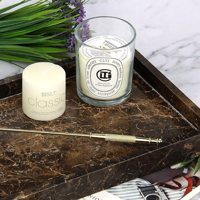 Marble Bathroom Vanity Tray, Natural Luxury Vanity Home Kitchen Bathroom Table - Image 4