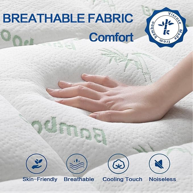 Mattress Topper Full Size, Cooling Extra Thick Breathable Viscose Made from - Image 3
