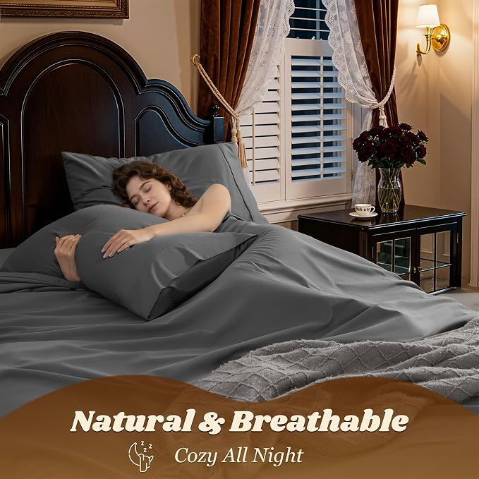 LBRO2M 100% Cotton Sheets Set Deep Pocket 19", 1000 Thread Count King Size 4 - Image 5