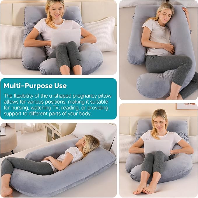 U-Shaped Pregnancy Pillow for Sleeping, Full Body Support for Back, HIPS & Belly - Image 6