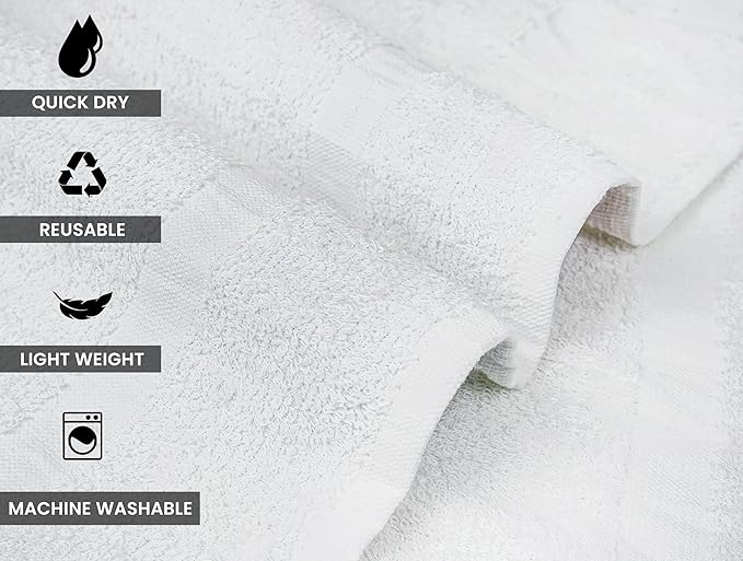 ZUPERIA White Bath Towels Bulk 36 Pack - Image 4