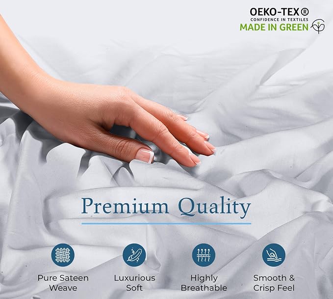 Royale Linens 400 Thread Count 100% American Grown Cotton Fitted Sheet Queen - Image 8
