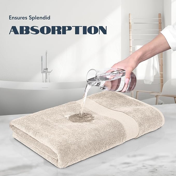 White Classic Luxury Bath Towels Set of 4 Large - Image 4