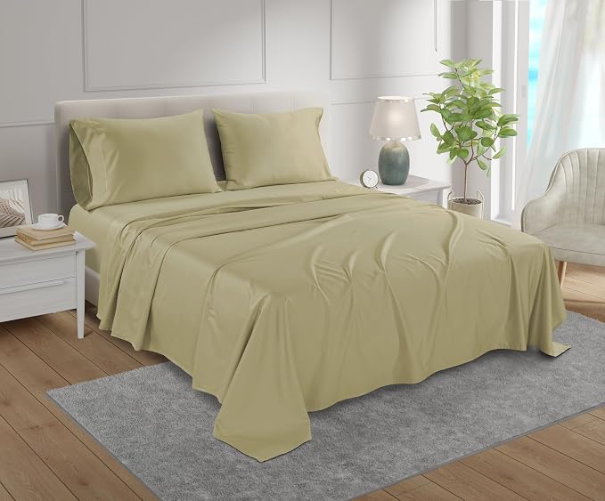 100% Cotton Sheets California King Size Sheets Set, CalKing Sheet Set, 800 - Image 3