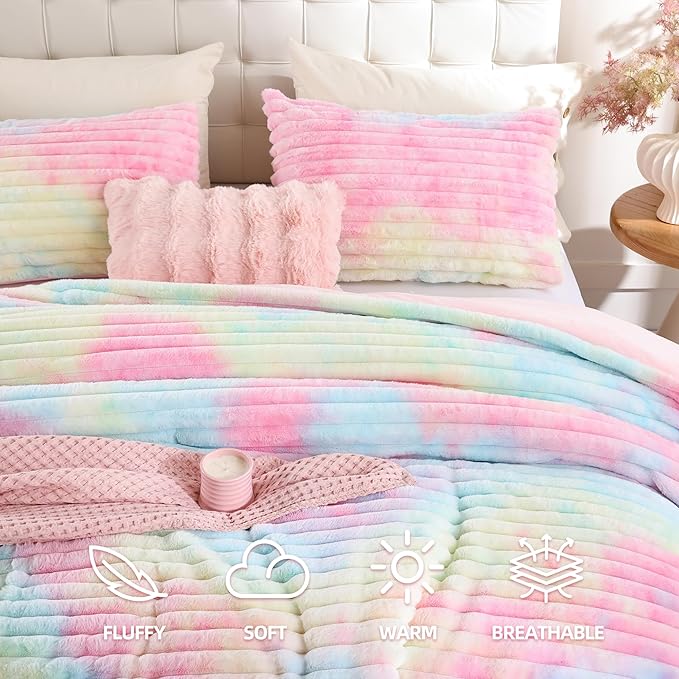 Smoofy Fluffy Queen Size Comforter Set 3 Pieces - Image 2
