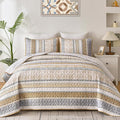 WONGS BEDDING Boho Quilt Set Full Size, Lightweight Microfiber Bedspread by WONGSBEDDING