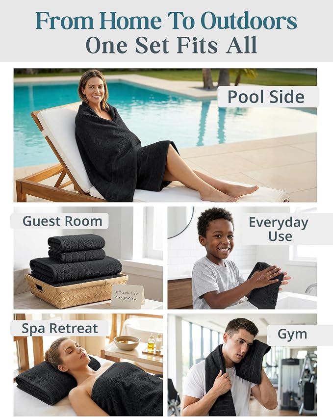 100% Mercerized Cotton Bath Towels Set of 24 - Image 6