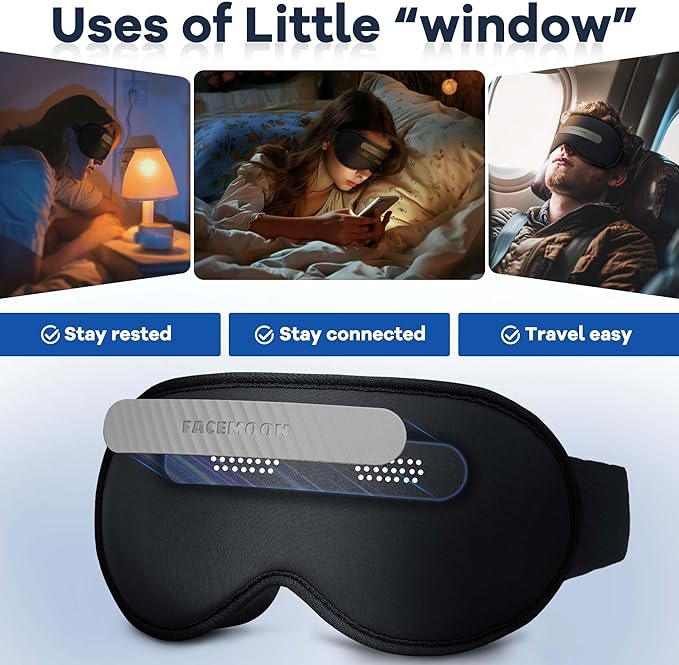 Blackout Eye Mask for Sleep, Women Men Sleeping Mask for Lash Extensions - Image 3