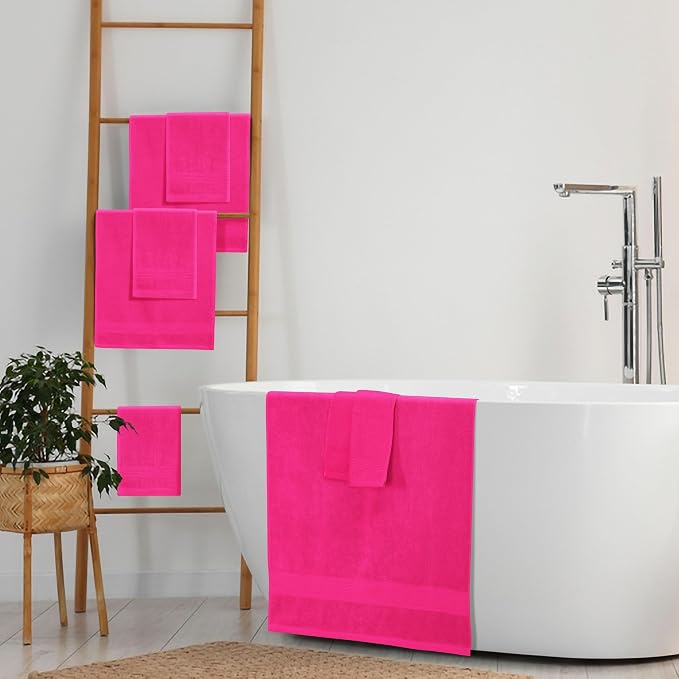 Belizzi Home 8 Piece Towel Set 100% Ring Spun Cotton, 2 Bath Towels 27x54 - Image 4