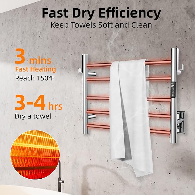 P&Dlusir Towel Warmer, Heated Towel Rack - Image 3