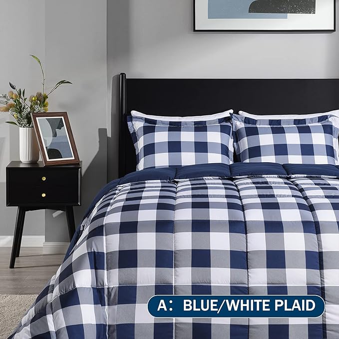downluxe Lightweight Plaid Comforter Set - Image 2