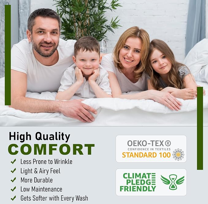 RUVANTI 100% Cotton Sheets – Split King Size Percale Bedding, Cooling & - Image 6