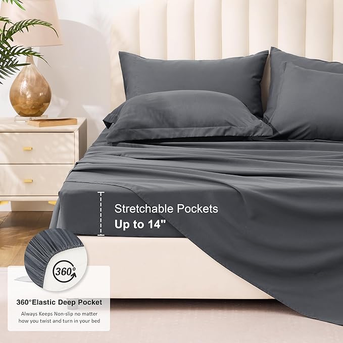 Love's cabin California King Comforter Set Soot Grey, 7 Pieces California King - Image 6