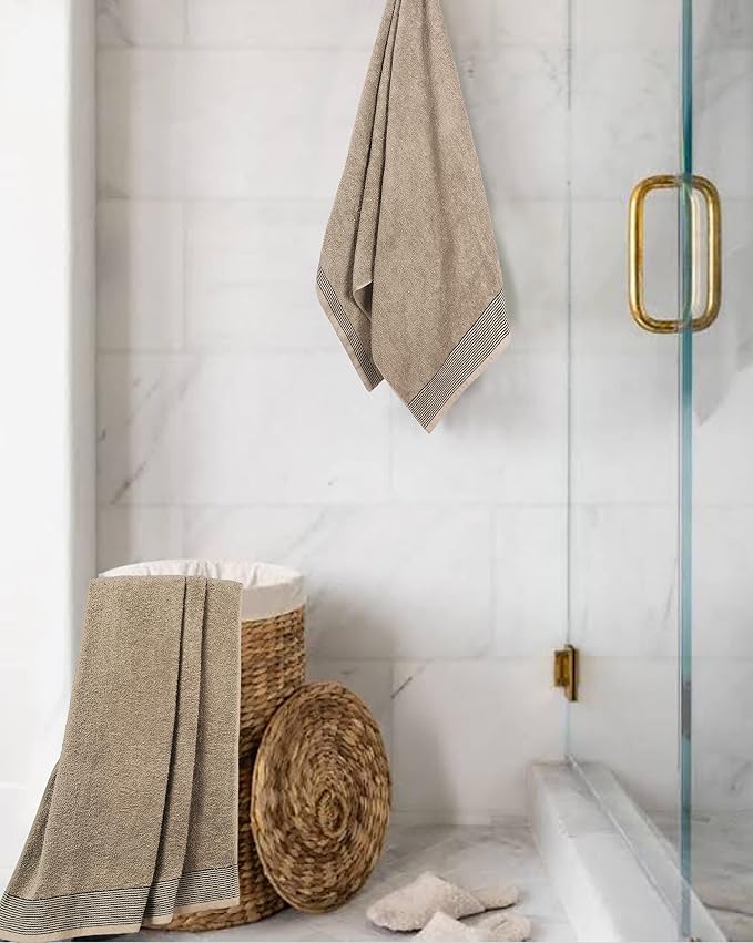 BELIZZI HOME 2 Pack Oversized Cotton Bath Towels, 28x55 inches - Image 4