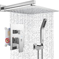 SR SUN RISE Polished Chrome Square Rainfall Shower Head and Handle Set by SRSUNRISE