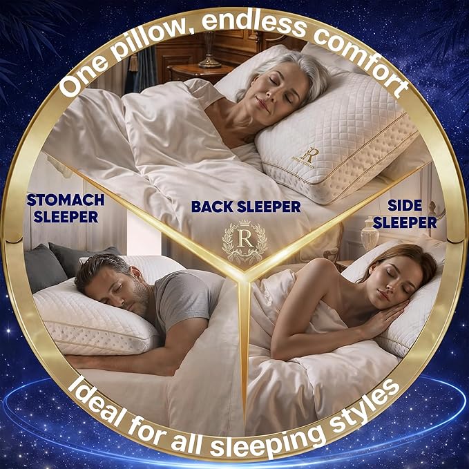 Royal Therapy 2-Pack King Memory Foam Pillow, Adjustable Shredded Odor-Free - Image 7