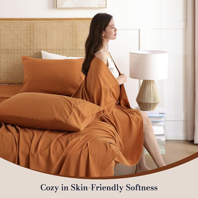 King Sheet Set 4 Piece, Soft Breathable Cooling Microfiber Bed Sheets - Image 2