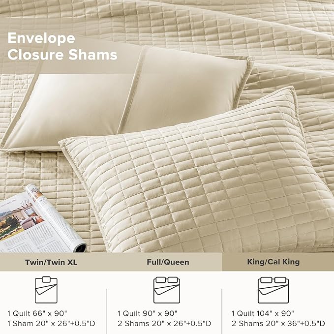 Comfort Spaces Kienna Quilt Set- Double Sided Stitching Design Summer Blanket - Image 5