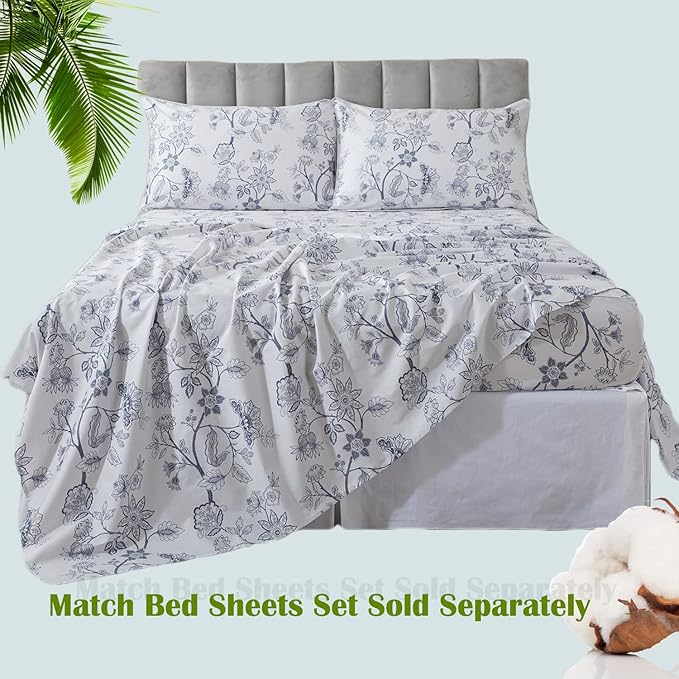 FADFAY Duvet Cover Set Queen Floral Bedding Percale Cotton 600 TC Classical - Image 6