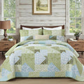 Mybedsoul Patchwork Quilts Queen Size, Soft Sage Green Paisley Floral Queen by Mybedsoul