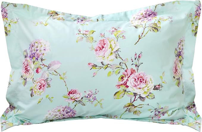 FADFAY Cotton Duvet Cover Set Full Size Blue Floral Bedding Set Super Soft - Image 7