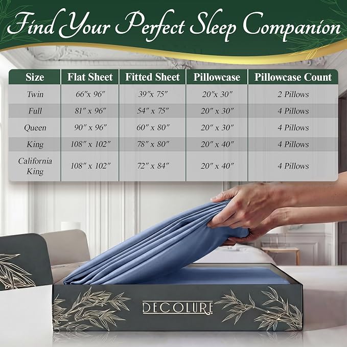 DECOLURE 100% Viscose Derived from Bamboo Sheets Queen Size - Image 8
