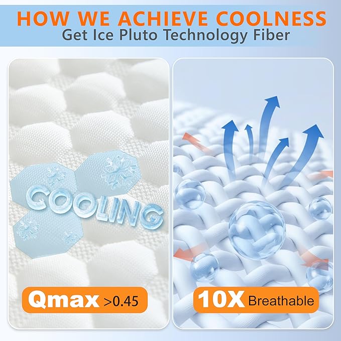 UYWO Cooling Pillows Queen Size Set of 2, Memory Foam Pillows - Image 4