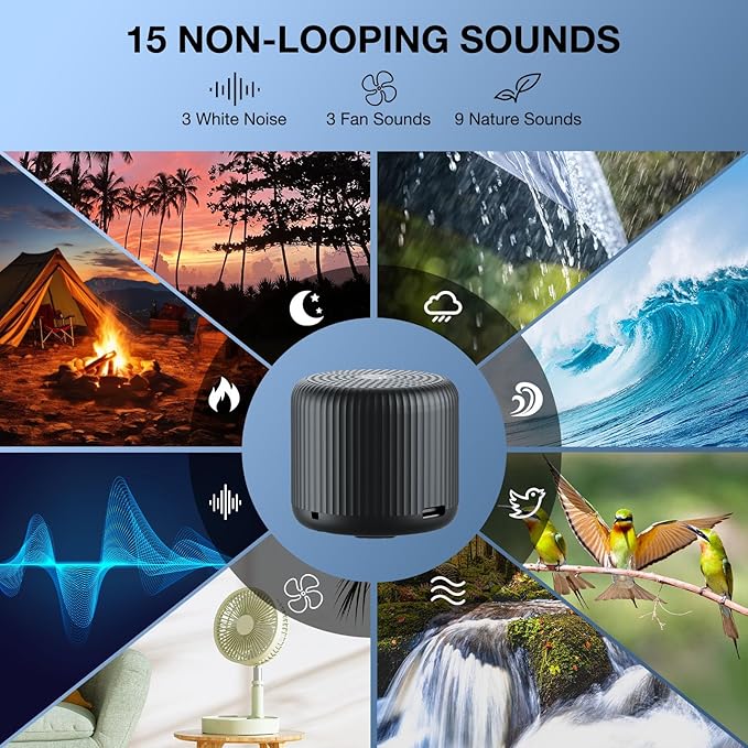 White Noise Machine Baby Portable Sound Machine, LEICEX Travel Sound Machine - Image 3