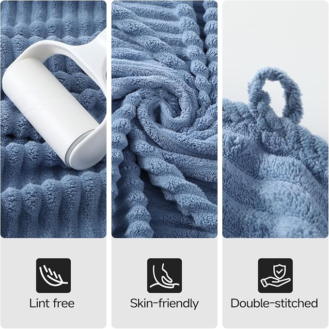 REDKISS Blue Bath Towels Set 8 Piece - Image 6
