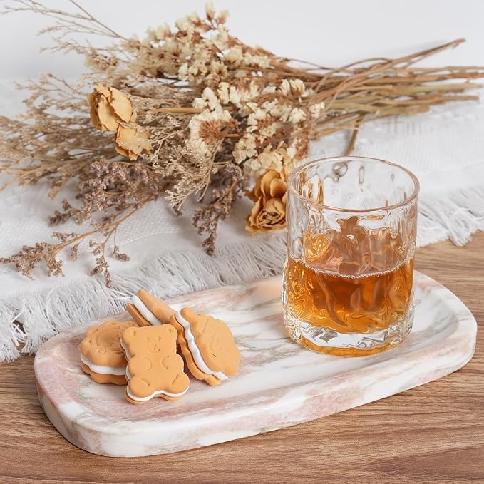 Koville Natural Marble Tray for Bathroom Countertop, Vanity Tray for Decor - Image 7