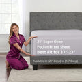 Deep Fitted Sheets King – King Size Fitted Sheet Only Deep Pocket – 21” King by DeaLuxeBedding
