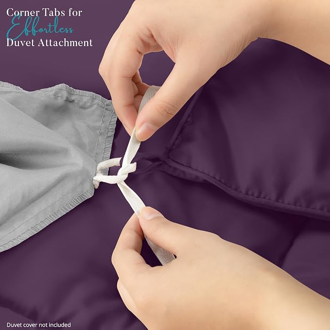 Utopia Bedding Queen Comforter Duvet Insert, Quilted Plum Comforter - Image 5