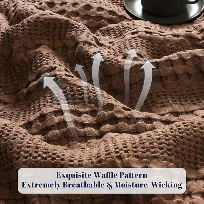 PHF Cooling Waffle Blanket California King Size, Lightweight 60% Rayon from - Image 4
