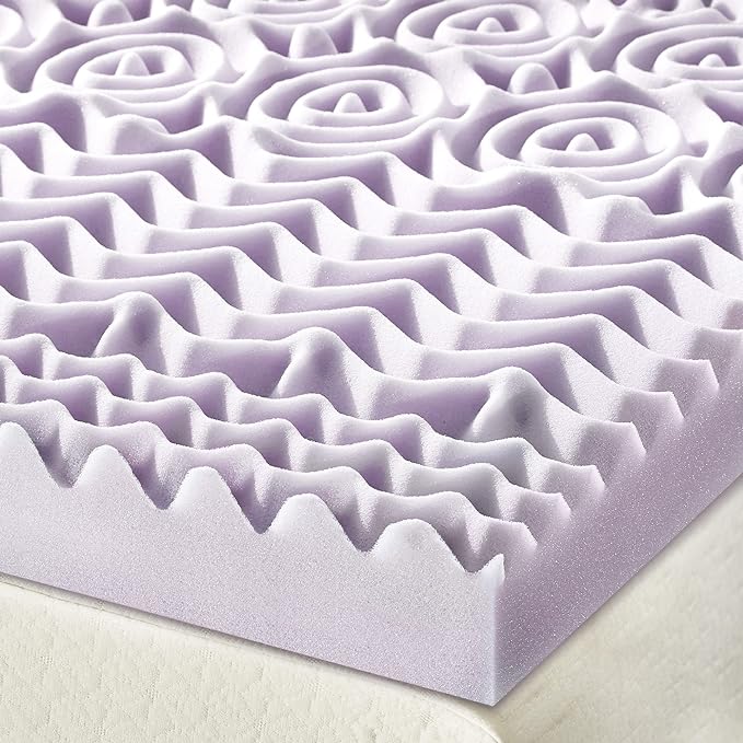 Mellow 3 Inch 5-Zone Memory Foam Mattress Topper, Soothing Lavender Infusion - Image 7