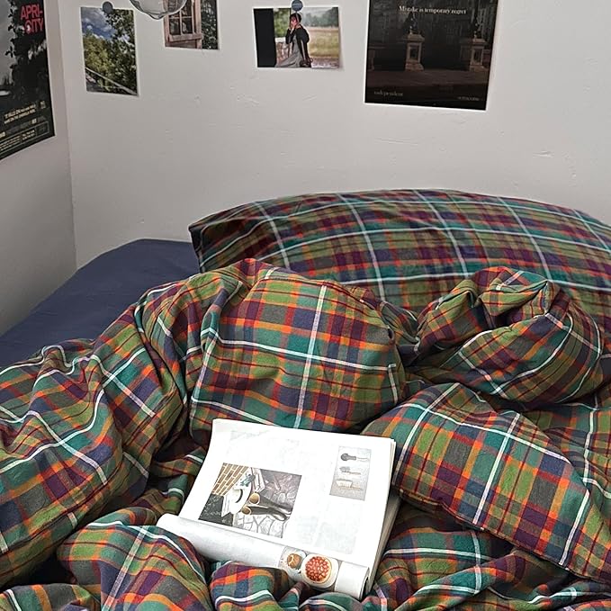 mixinni Buffalo Plaid Duvet Cover Set Twin Size - Image 5