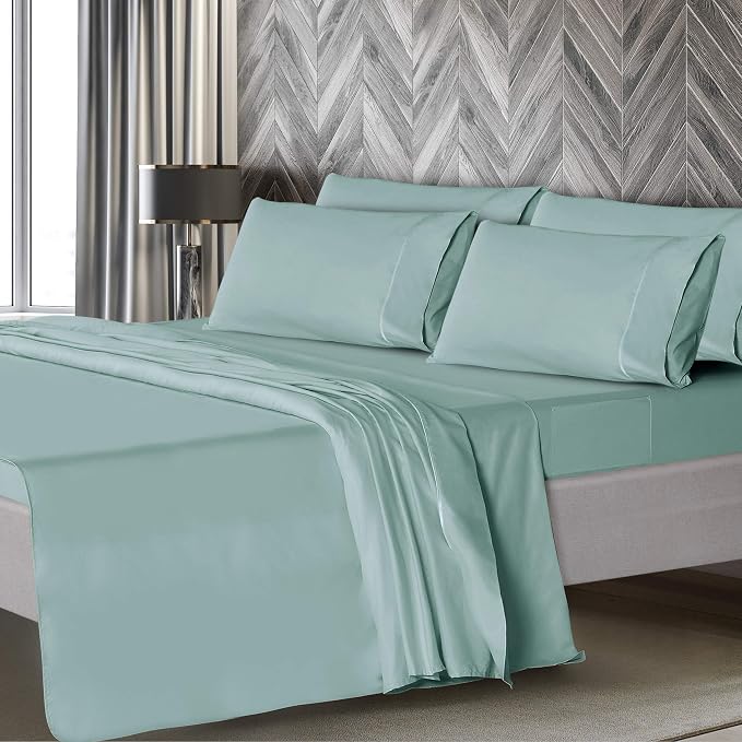 Mueller Luxury 6 PC Full Size Bed Sheets, Super Soft 1800, Deep Pocket up to - Image 3