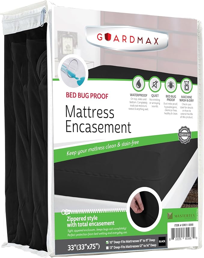 Guardmax Jersey Knitted Cot Size Zippered Mattress Encasement by Guardmax