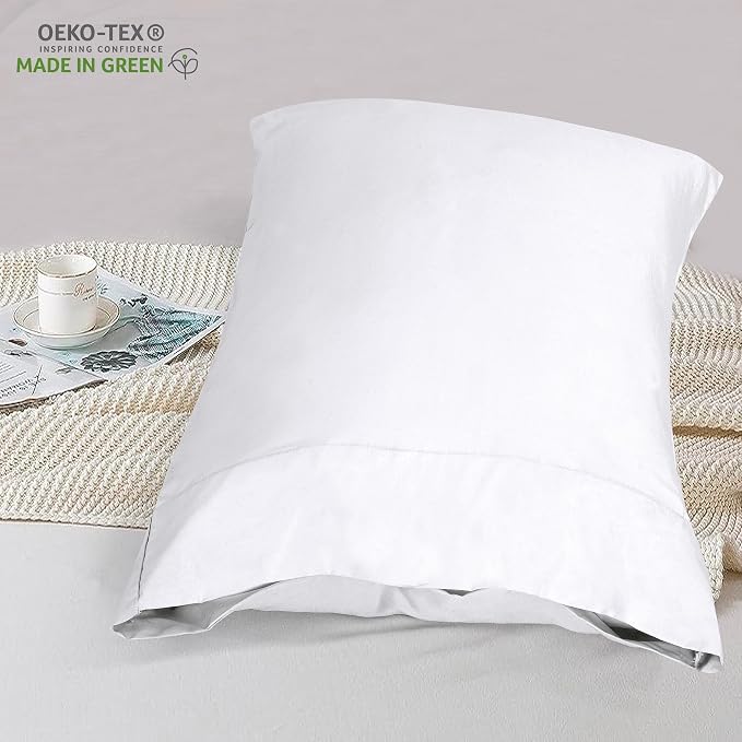 Royale Linens White Cotton Pillow Cases King Size Set of 12 - Image 7