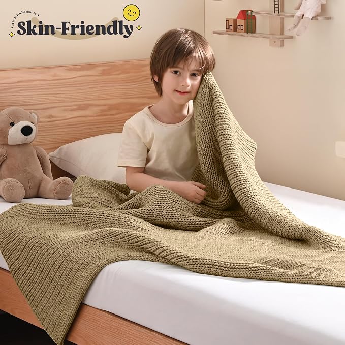 Guohaoi Knitted Weighted Blanket No Beads Cooling Heavy Blanket, Home Decor - Image 2